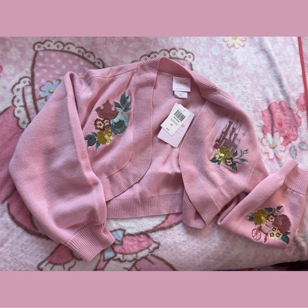 Disney Pink Embroidered Cropped Bolero Jacket - Picture 2 of 5